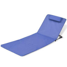 Folding Beach Mat with Backrest Portable Padded Portable Folding Beach Mat with Pillow Lightweight Outdoor Sun Lounger Bed